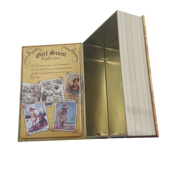 Girl Scouts Reflections Book Shaped Tin Keepsake Box Vintage Style - Picture 7 of 8